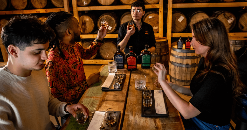 whiskey tasing at the Great Jones Distillery in New York
